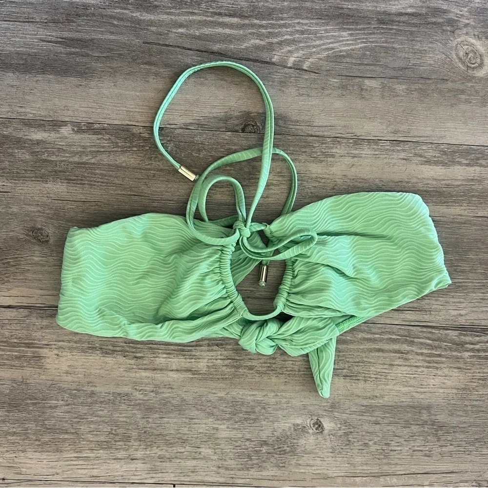 Monday Swimwear Copacabana Bandeau Top in Pistachio Wave